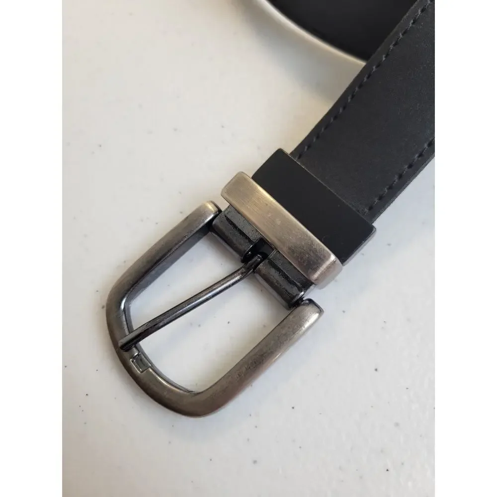 Belt Black Genuine Leather Formal Business Career Work Dress Men's Belt Size 40‎